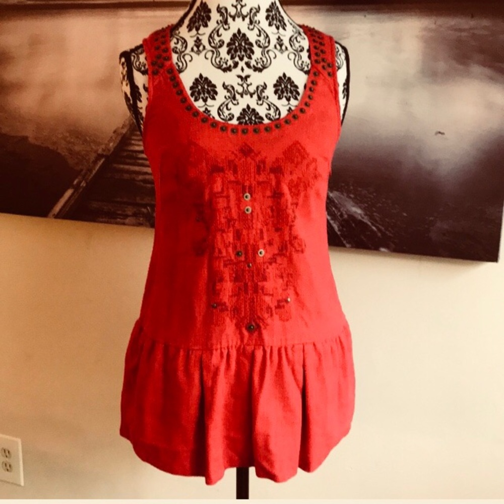 SALE Free People red stud tunic size 0